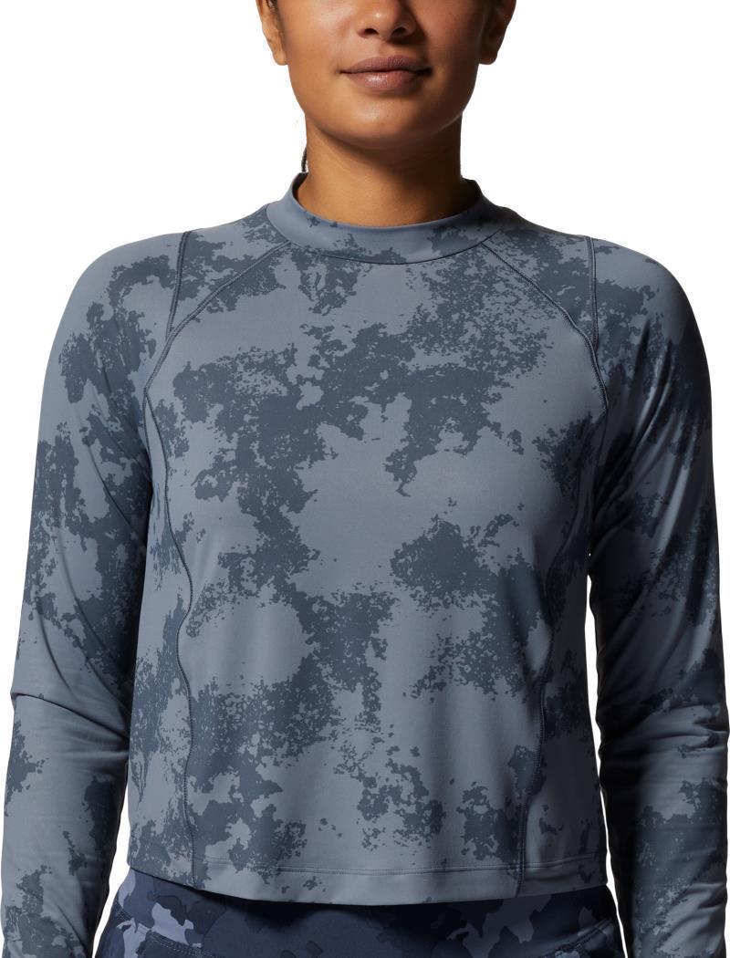 Crater Lake LS Crop - Womens - Blue Slate Scattered Dye Print 3