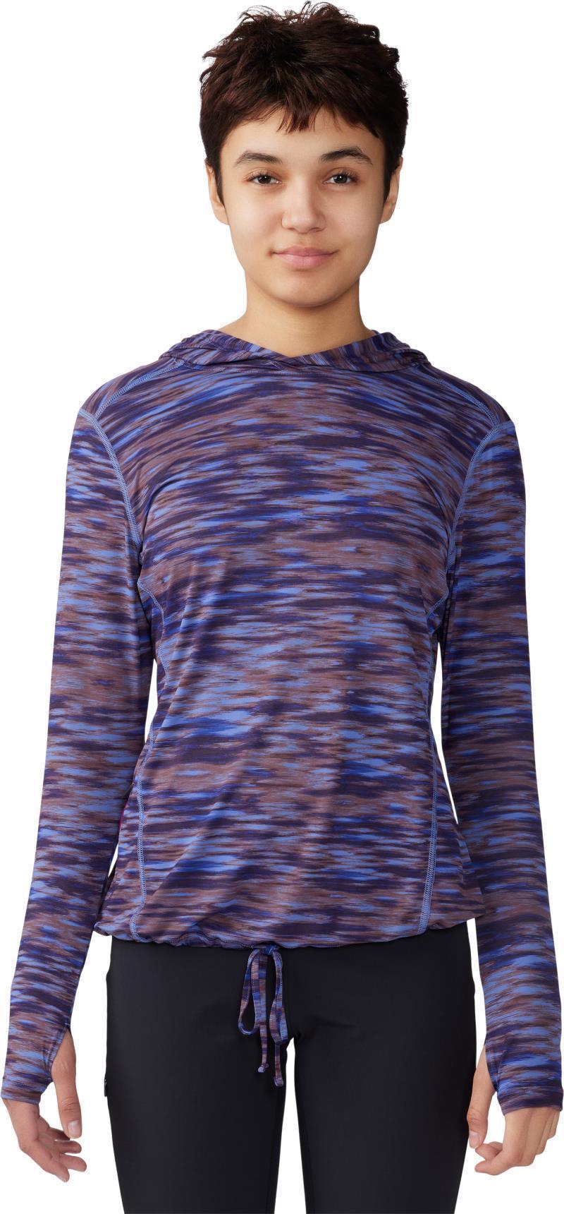 Crater Lake LS Hoody - Womens - Berry Vivid Frequency Print 1