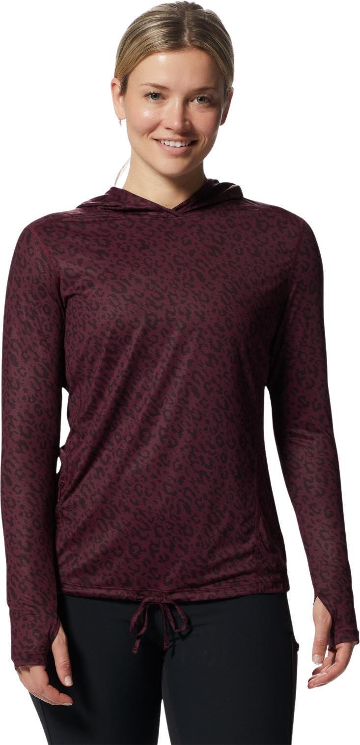 Crater Lake LS Hoody - Womens - Cocoa Red Wildcat Print 1