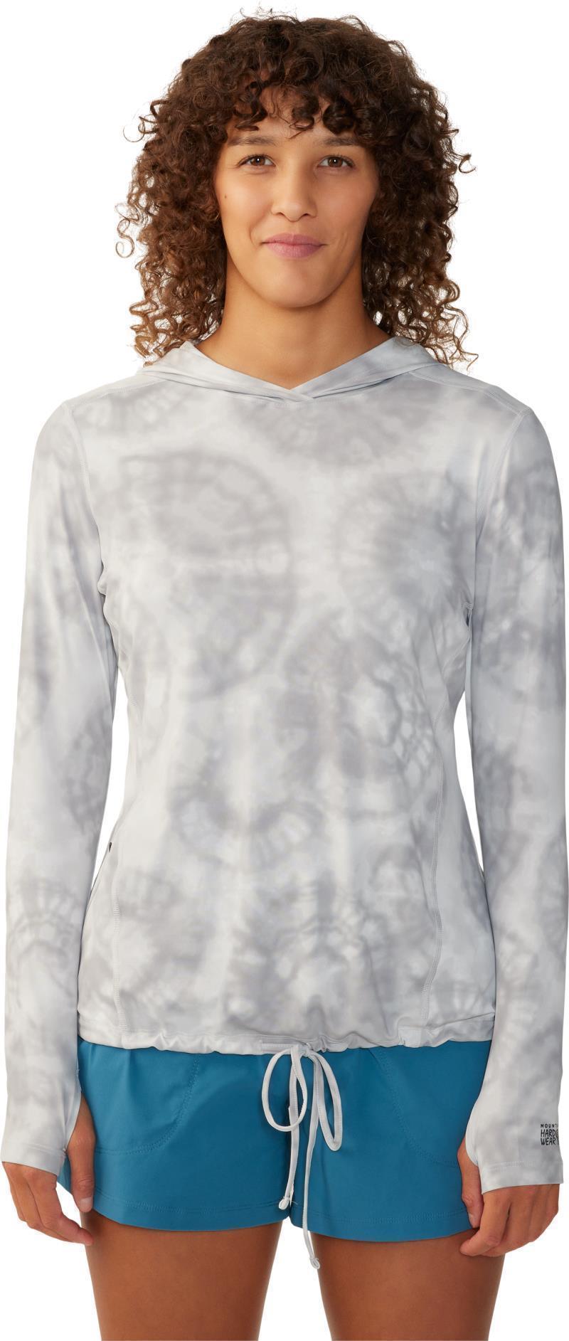 Crater Lake LS Hoody - Womens - Grey Ice Spore Dye Print 1