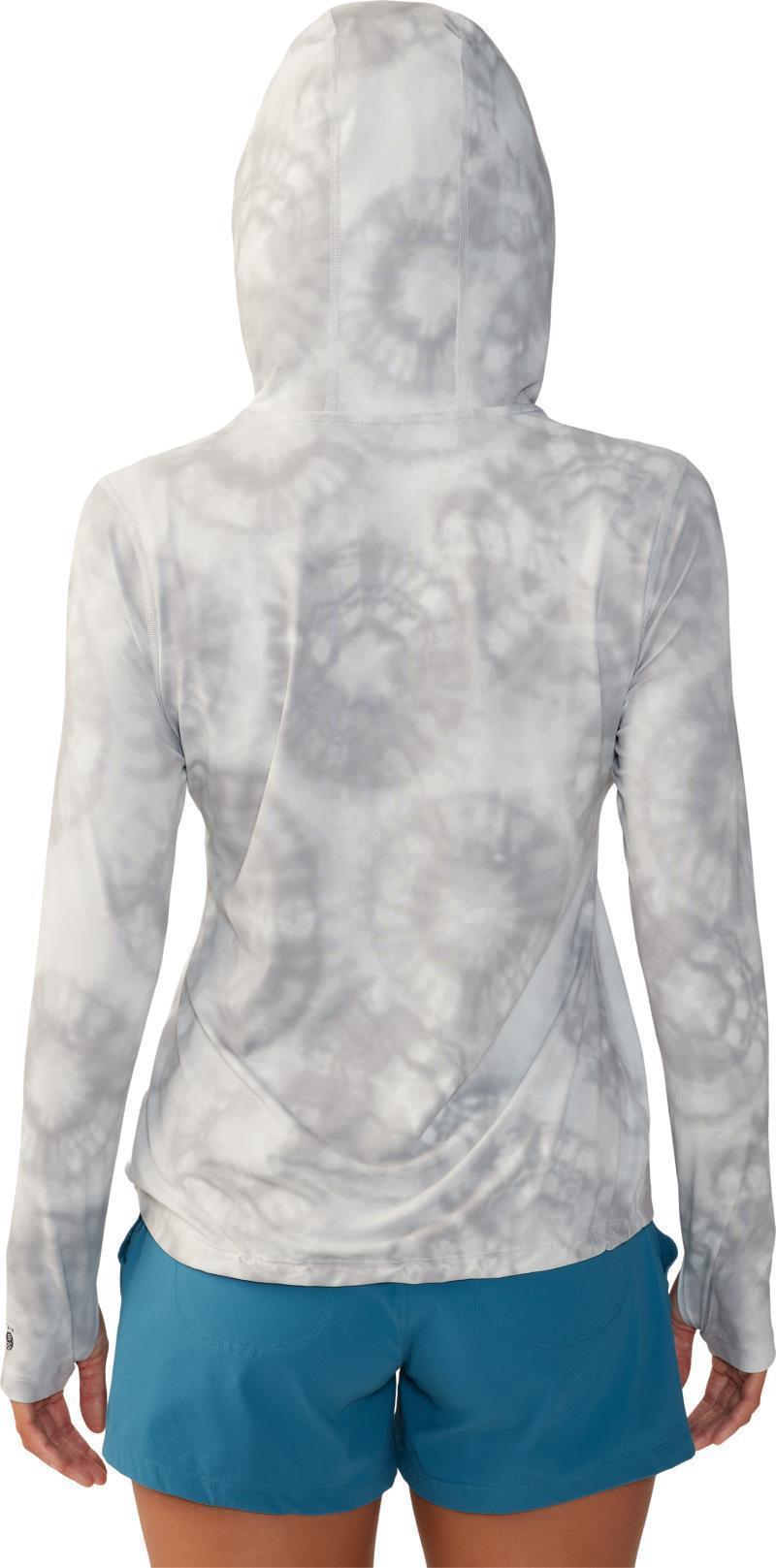 Crater Lake LS Hoody - Womens - Grey Ice Spore Dye Print 2