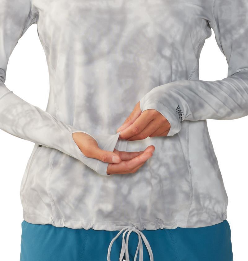 Crater Lake LS Hoody - Womens - Grey Ice Spore Dye Print 5
