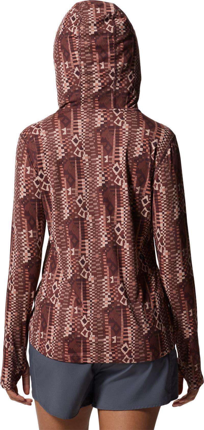Crater Lake LS Hoody - Womens - Washed Raisin Geo Print 2