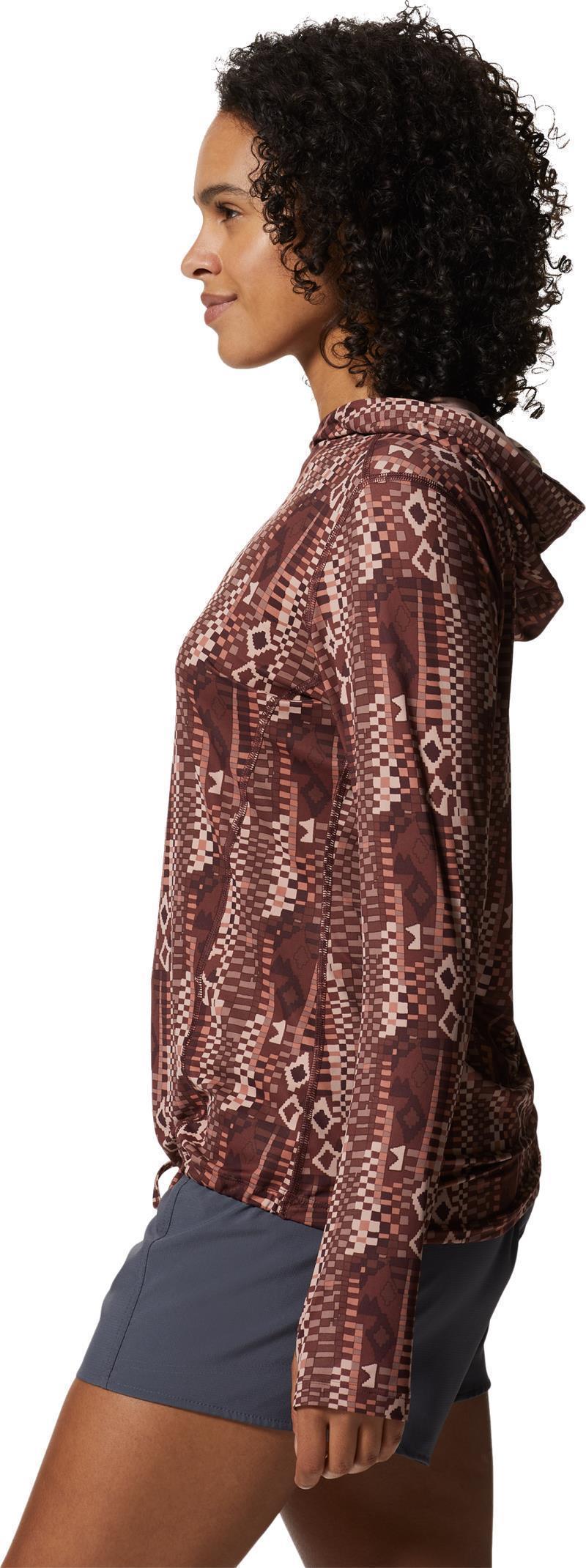 Crater Lake LS Hoody - Womens - Washed Raisin Geo Print 3