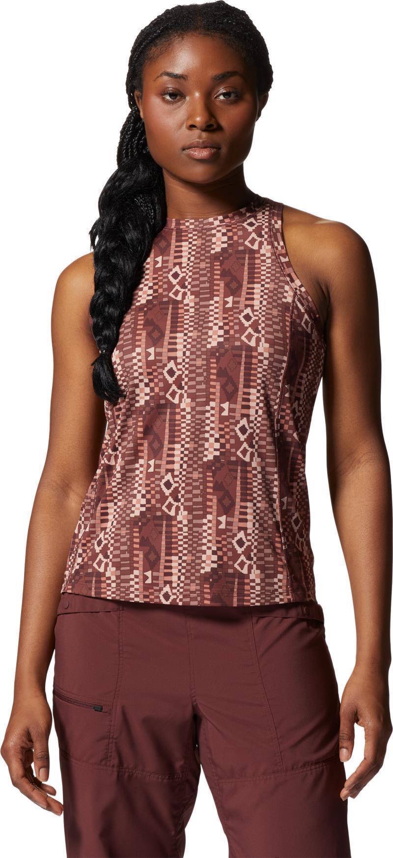 Crater Lake Tank - Womens - Washed Raisin Geo Print 1