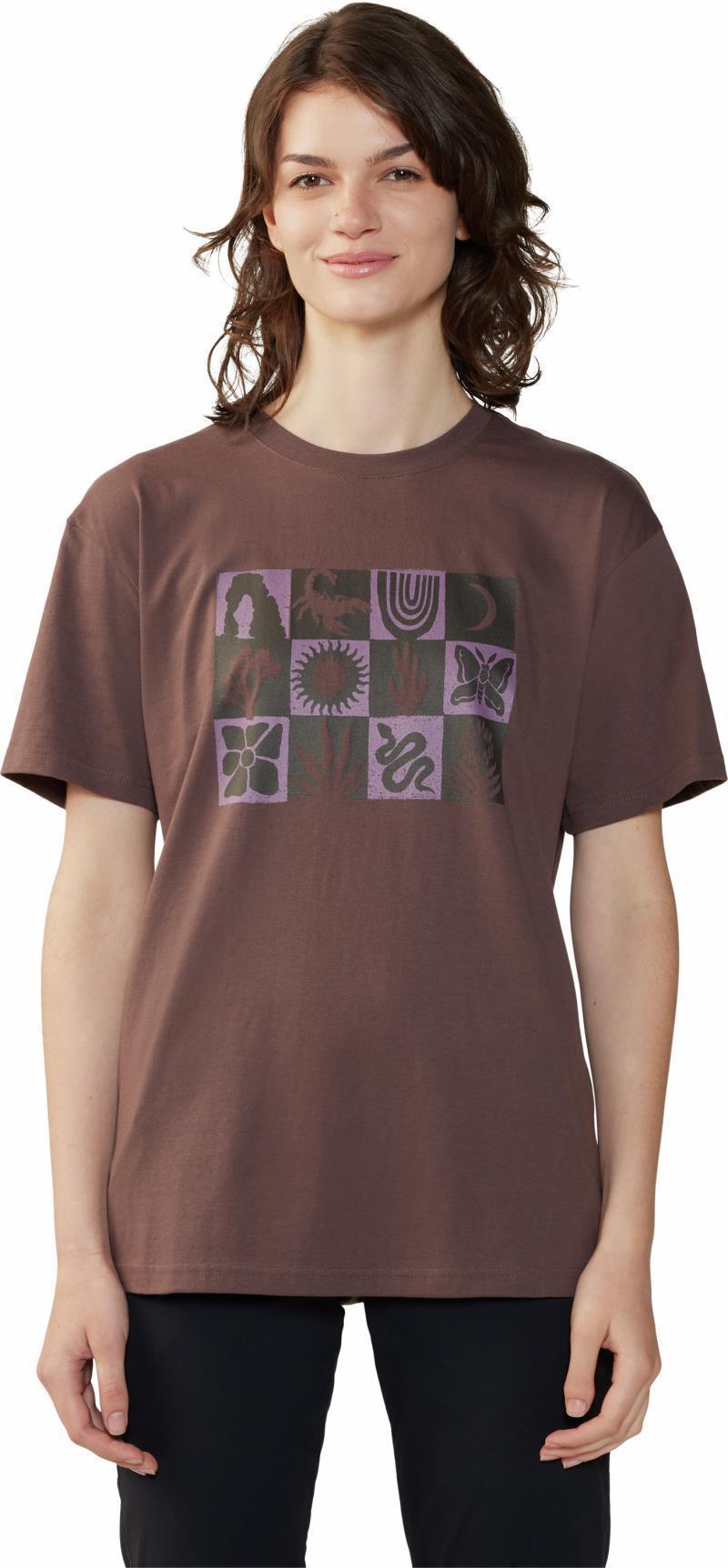 Desert Check Boxy SS - Womens - Carob 1