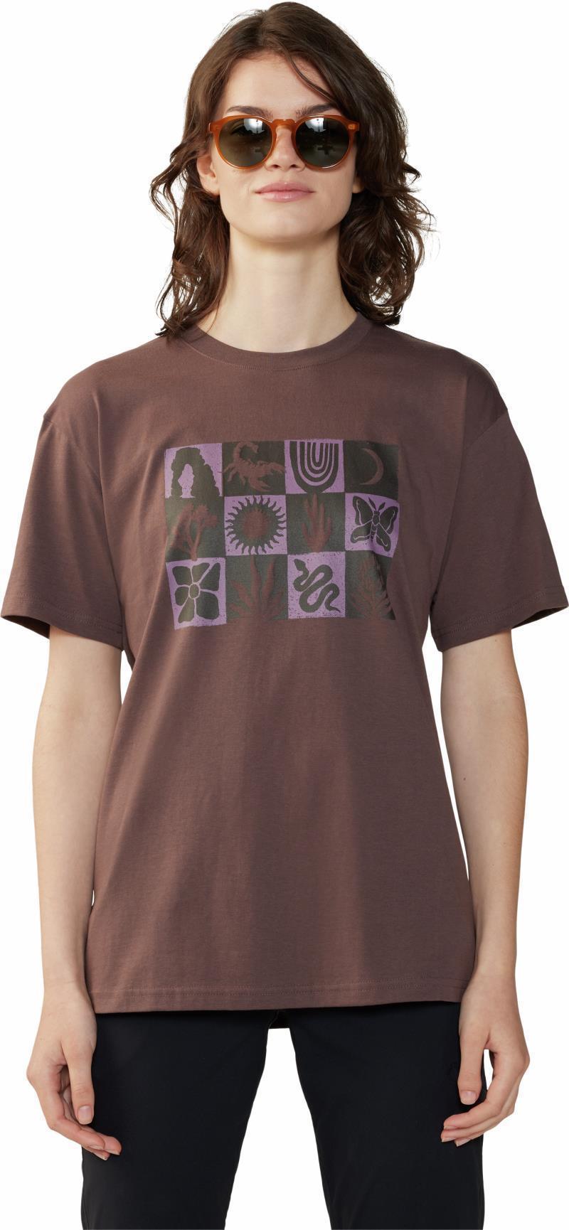 Desert Check Boxy SS - Womens - Carob 3