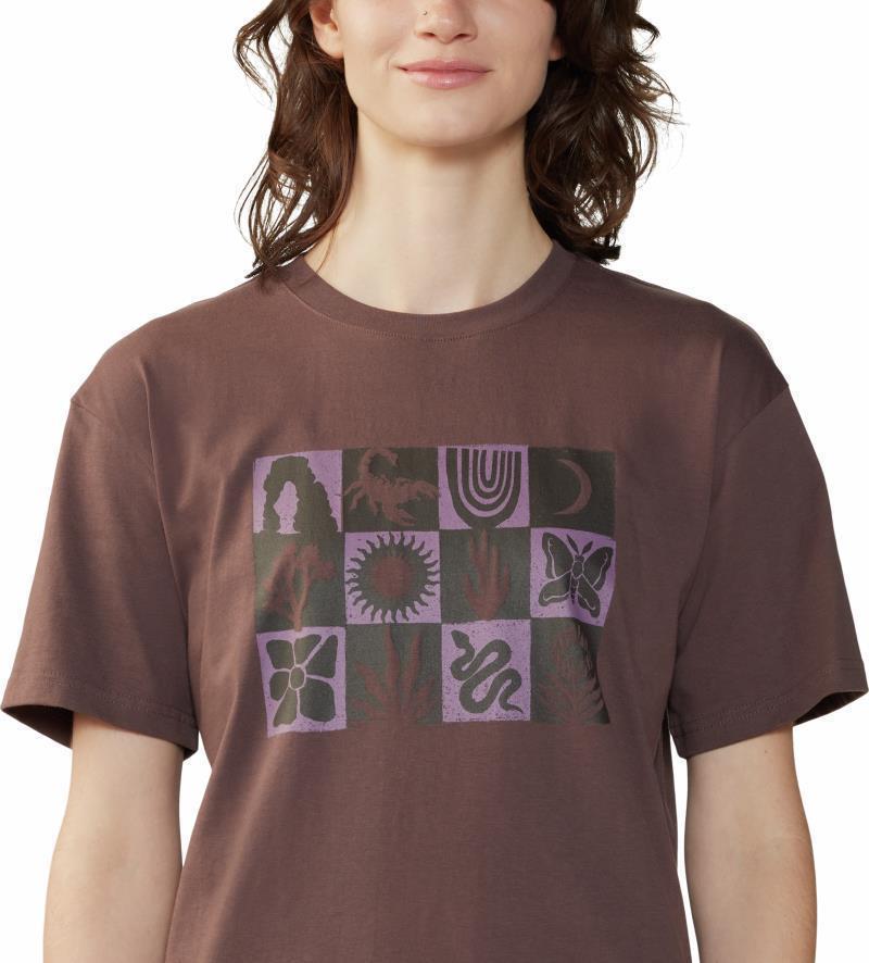Desert Check Boxy SS - Womens - Carob 4