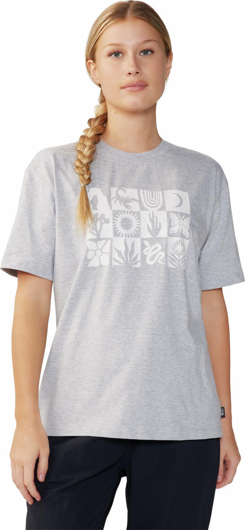 Desert Check Boxy SS - Womens - Hardwear Grey Heather 1