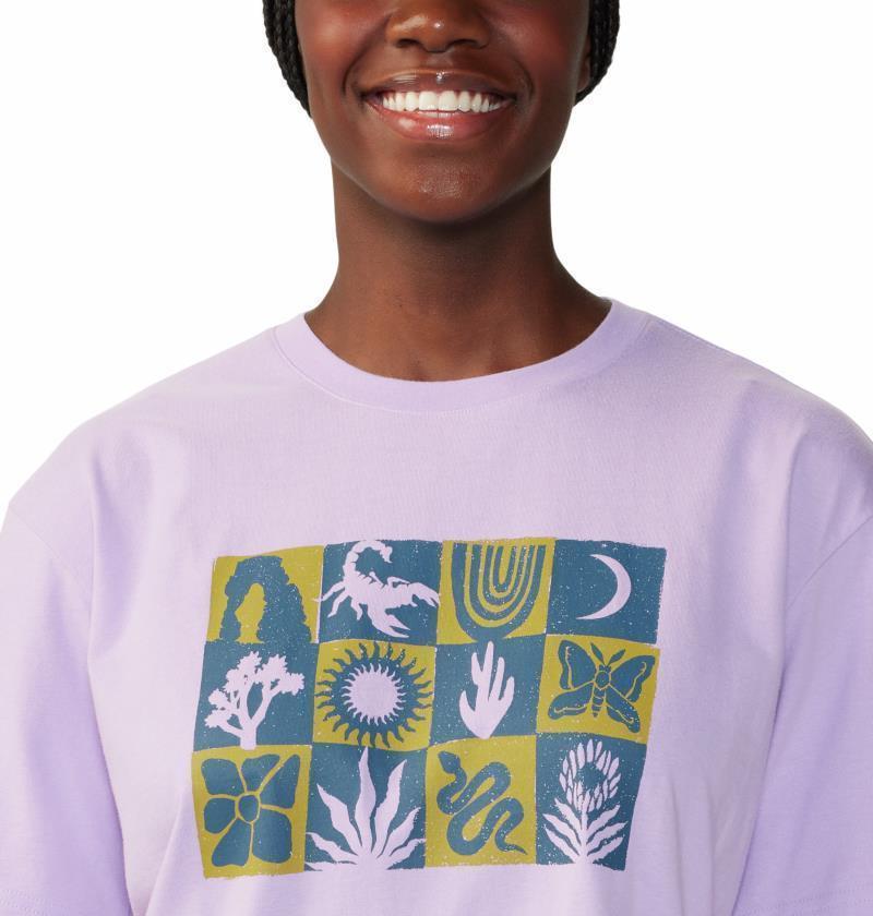 Desert Check Boxy SS - Womens - Wisteria 3