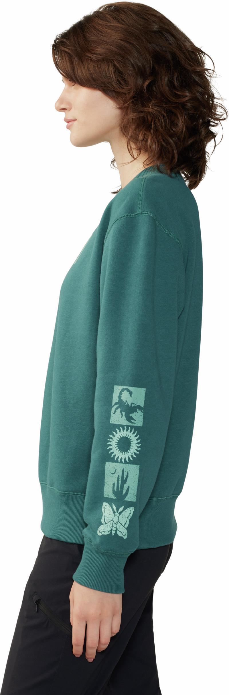 Desert Check Pullover Crew - Womens - Aqua Green 6