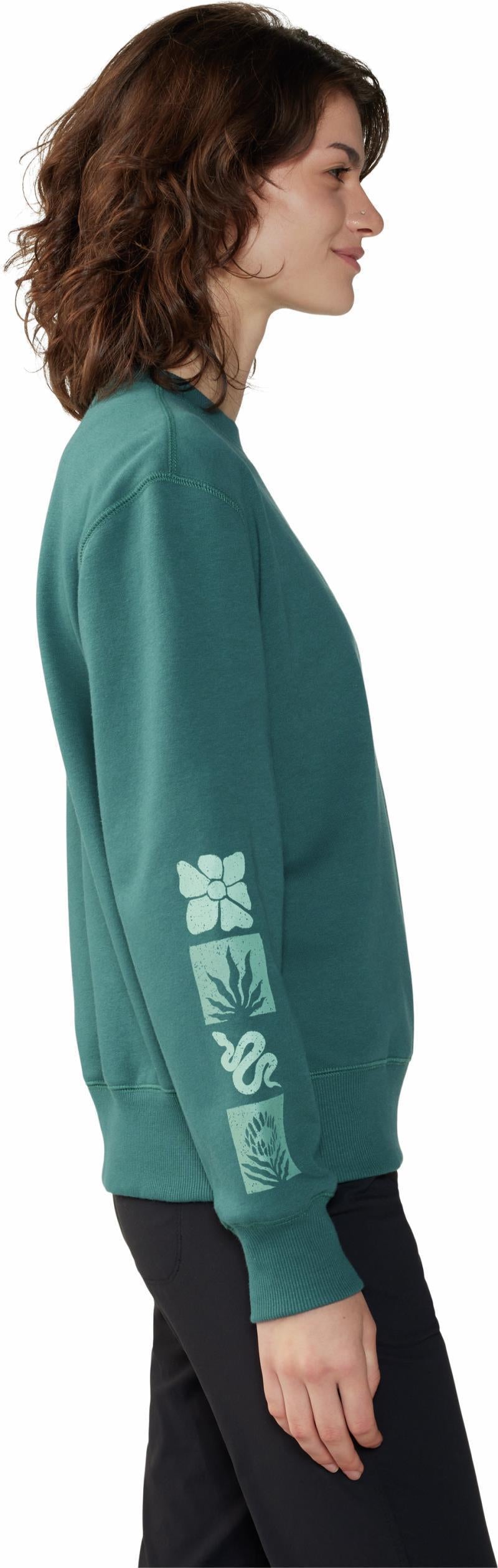 Desert Check Pullover Crew - Womens - Aqua Green 4