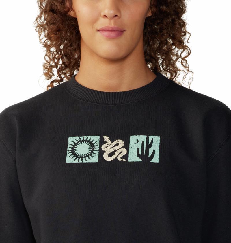 Desert Check Pullover Crew - Womens - Black 6