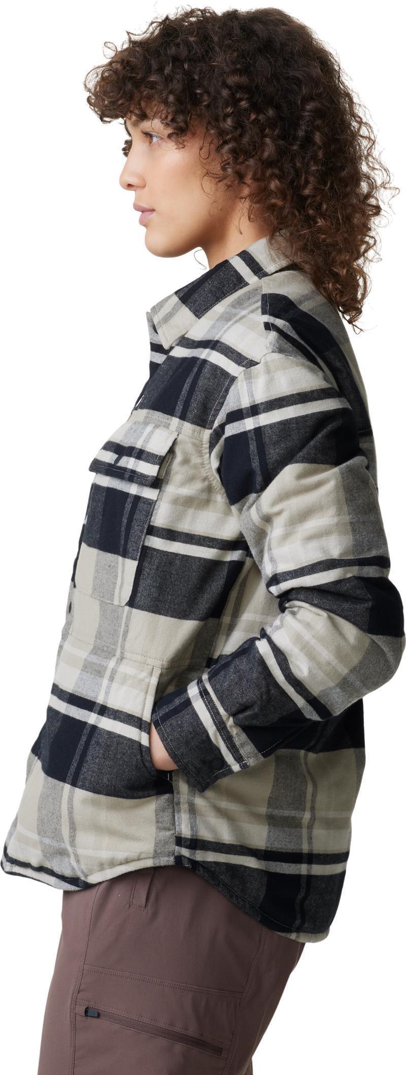 Dolores Insulated Flannel Shacket - Womens - Oyster Shell 4