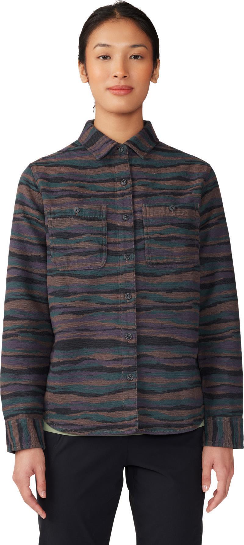 Granite Peak LS Flannel Shirt - Womens - Dark Marsh Landscape Jacquard 1