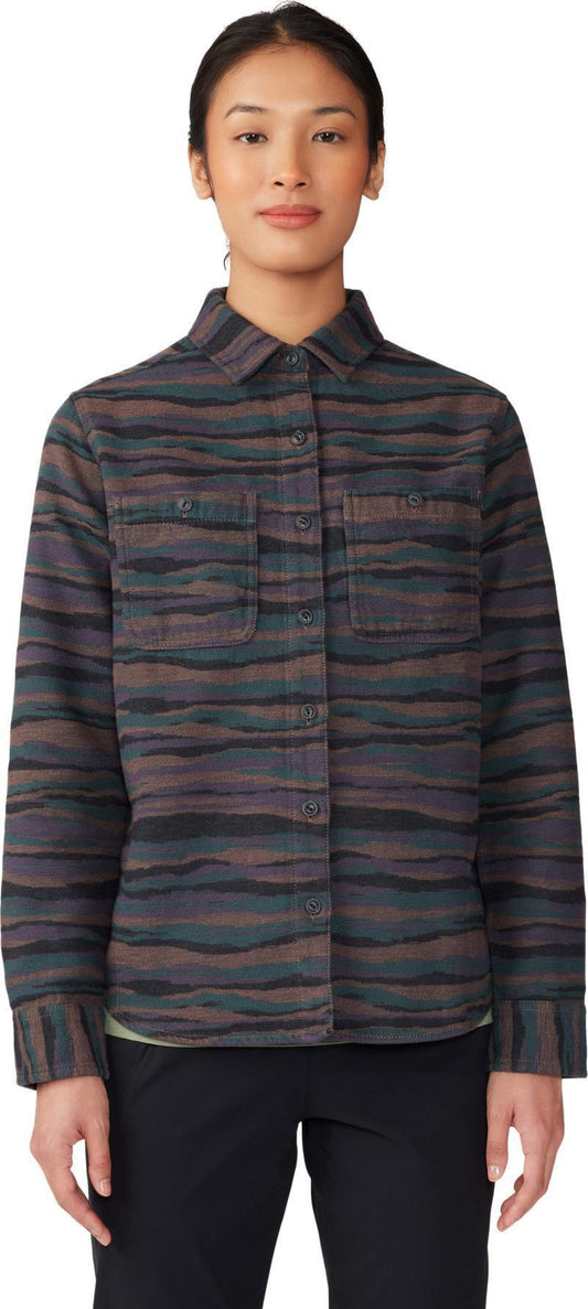 Granite Peak LS Flannel Shirt - Womens - Dark Marsh Landscape Jacquard 1