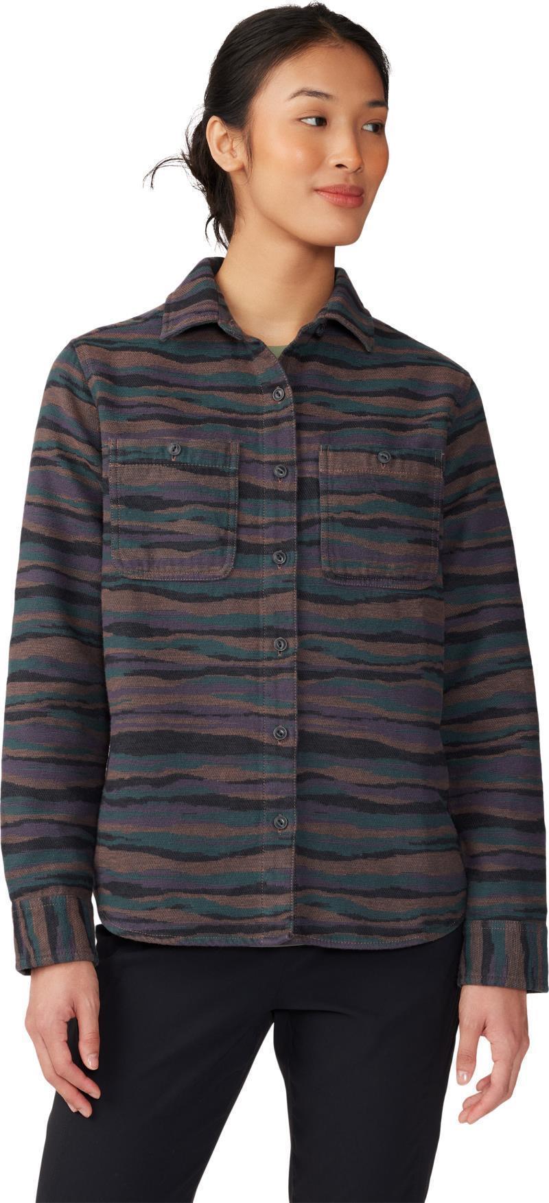 Granite Peak LS Flannel Shirt - Womens - Dark Marsh Landscape Jacquard 2