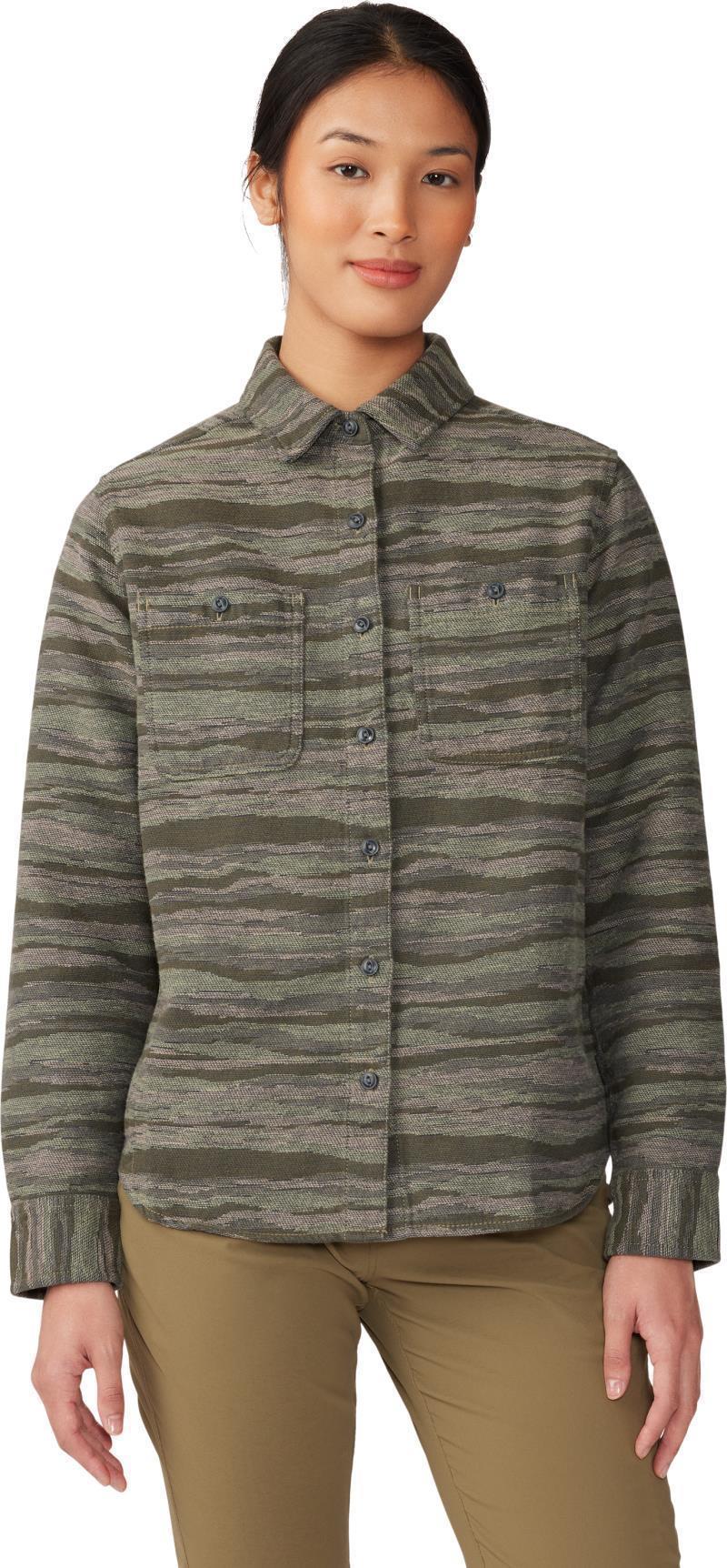 Granite Peak LS Flannel Shirt - Womens - Stone Green Landscape Jacquard 1