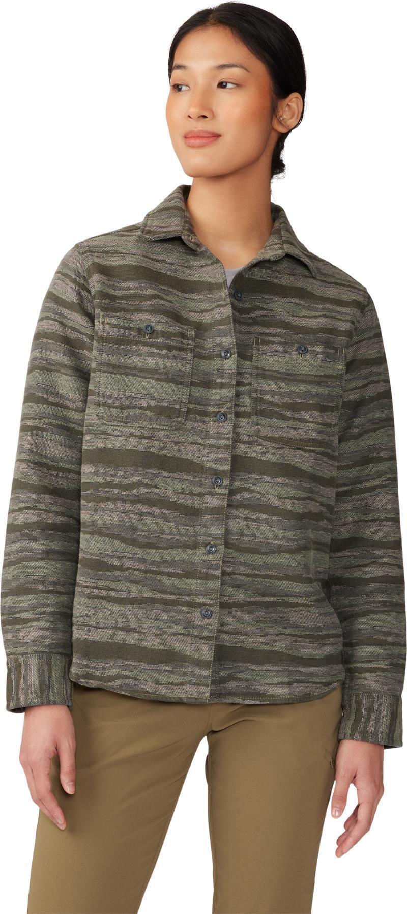 Granite Peak LS Flannel Shirt - Womens - Stone Green Landscape Jacquard 2