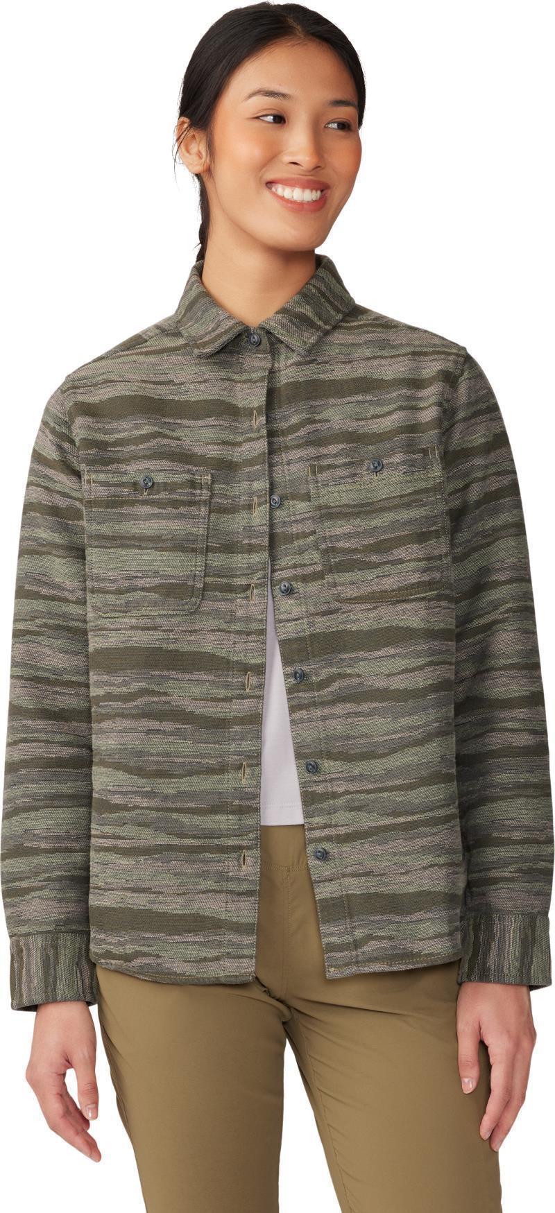 Granite Peak LS Flannel Shirt - Womens - Stone Green Landscape Jacquard 5