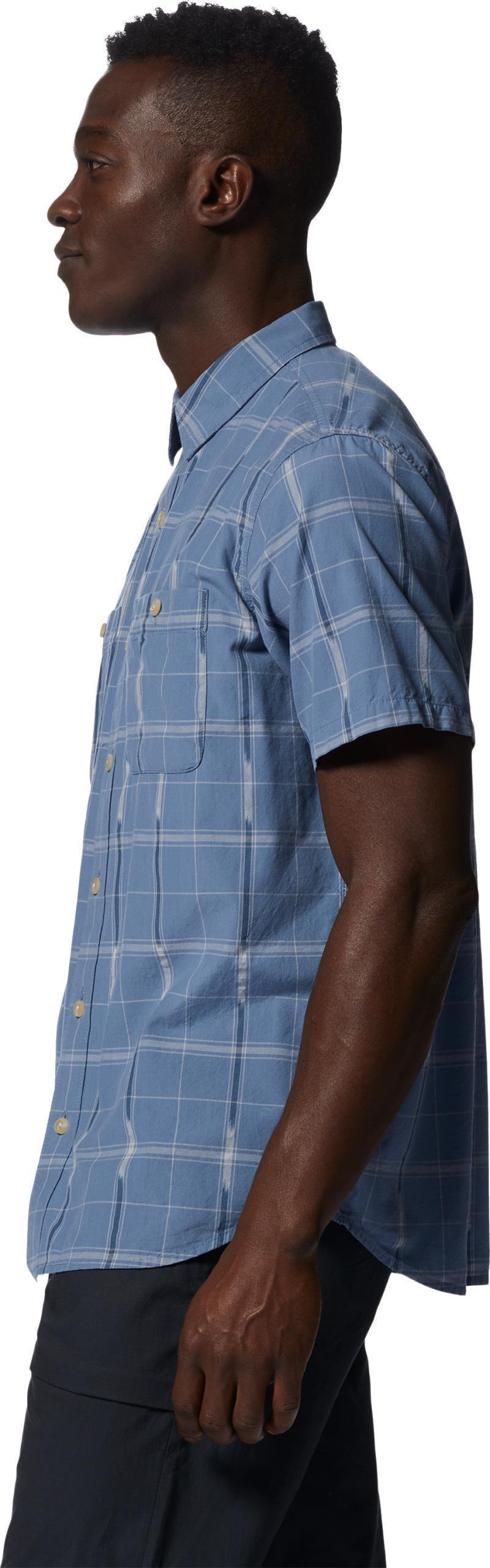 Grove Hide Out SS Shirt - Mens - Light Zinc Windowpane Ikat 3