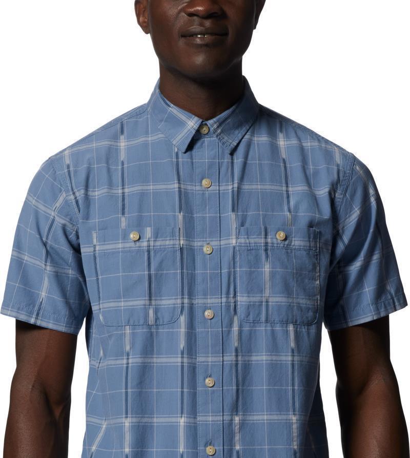 Grove Hide Out SS Shirt - Mens - Light Zinc Windowpane Ikat 4