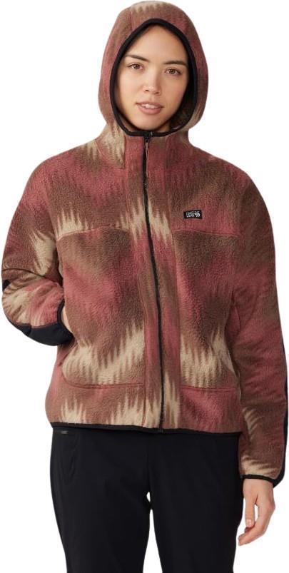 HiCamp Fleece Printed Hoody - Womens - Clay Earth Zig Zag Print 1