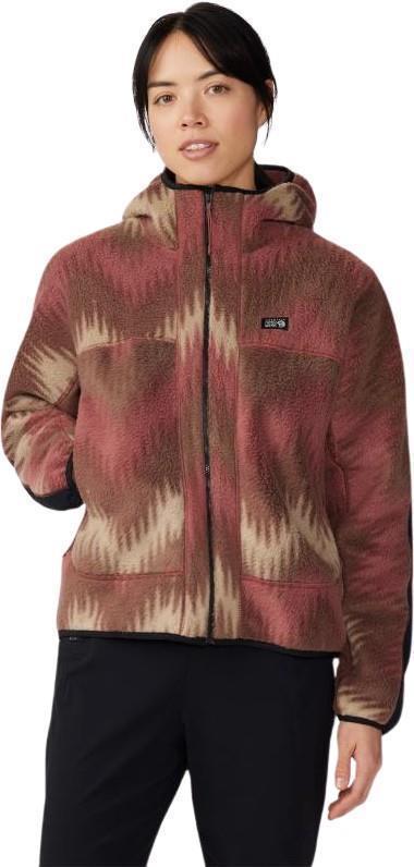 HiCamp Fleece Printed Hoody - Womens - Clay Earth Zig Zag Print 3