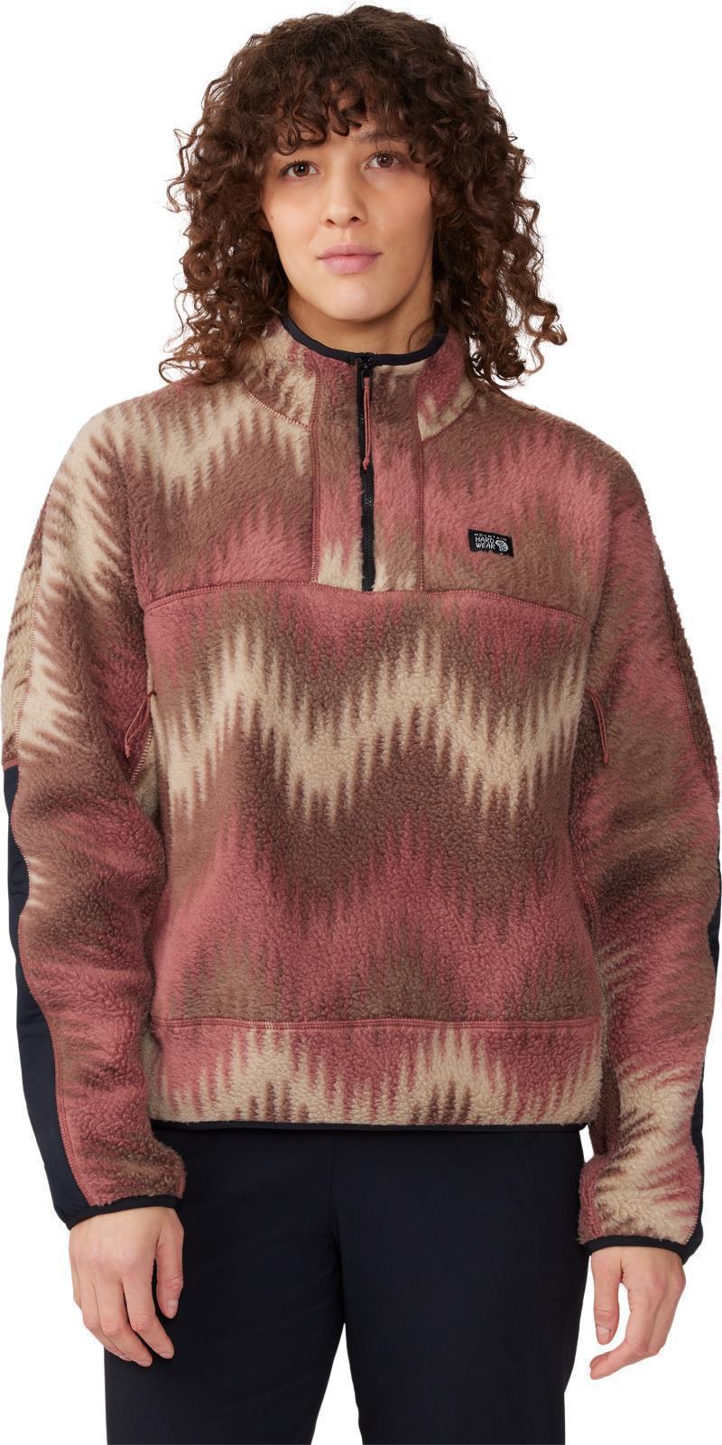 HiCamp Fleece Printed Pullover - Womens - Clay Earth Zig Zag Print 3