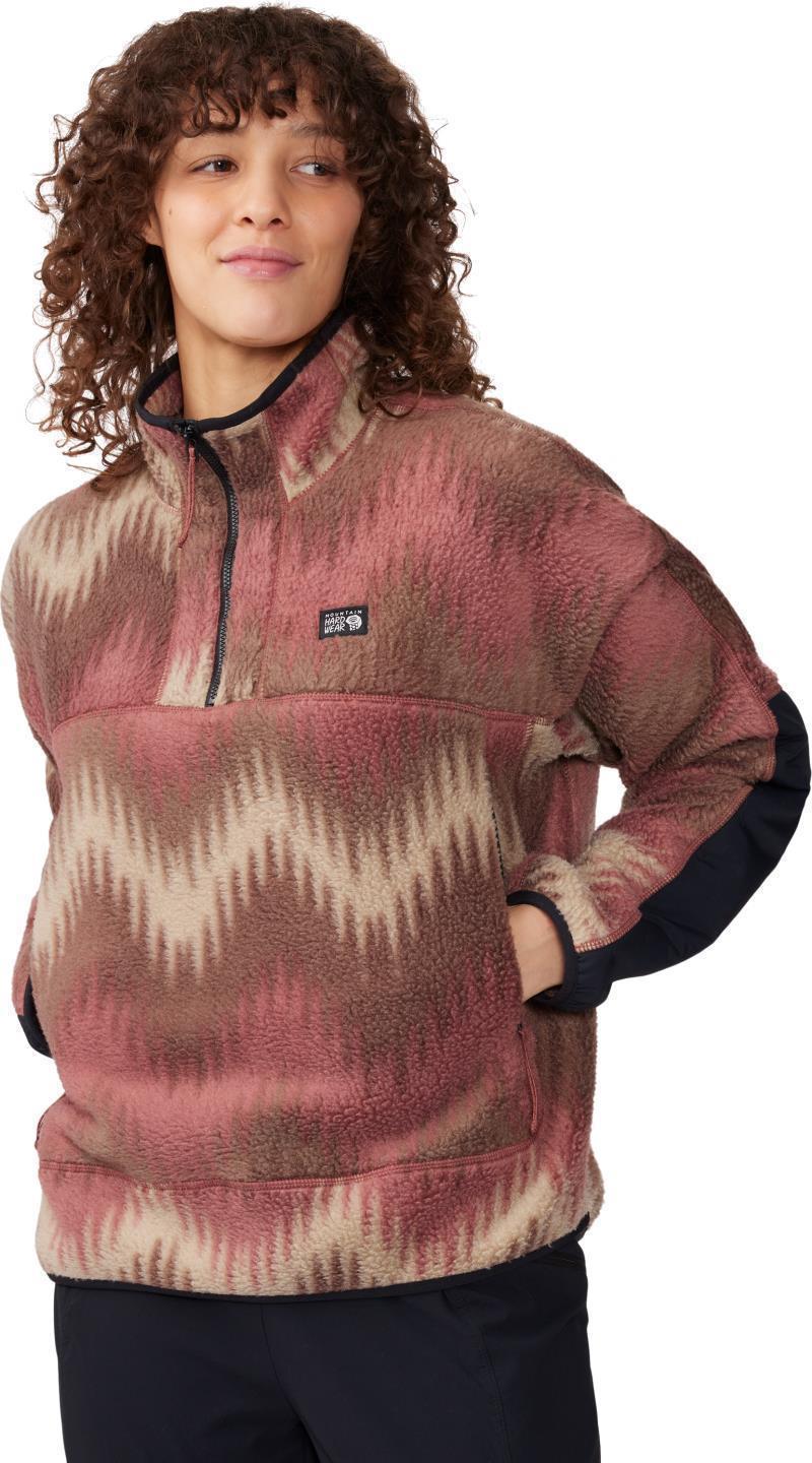 HiCamp Fleece Printed Pullover - Womens - Clay Earth Zig Zag Print 4