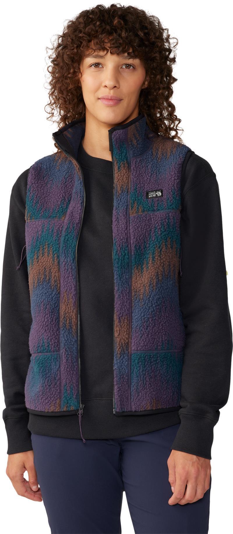 HiCamp Fleece Printed Vest - Womens - Blurple Zig Zag Print 1