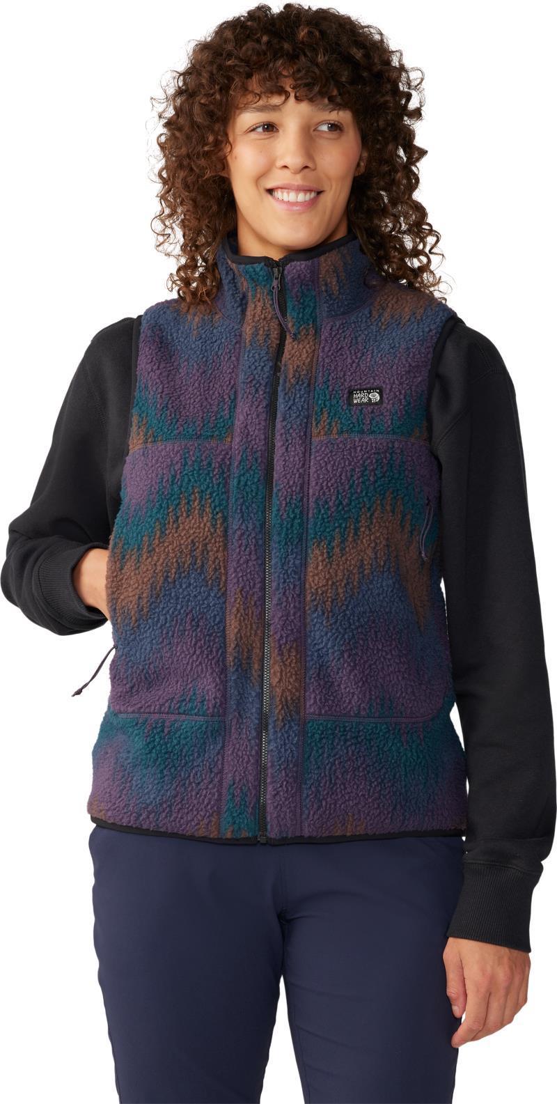 HiCamp Fleece Printed Vest - Womens - Blurple Zig Zag Print 3