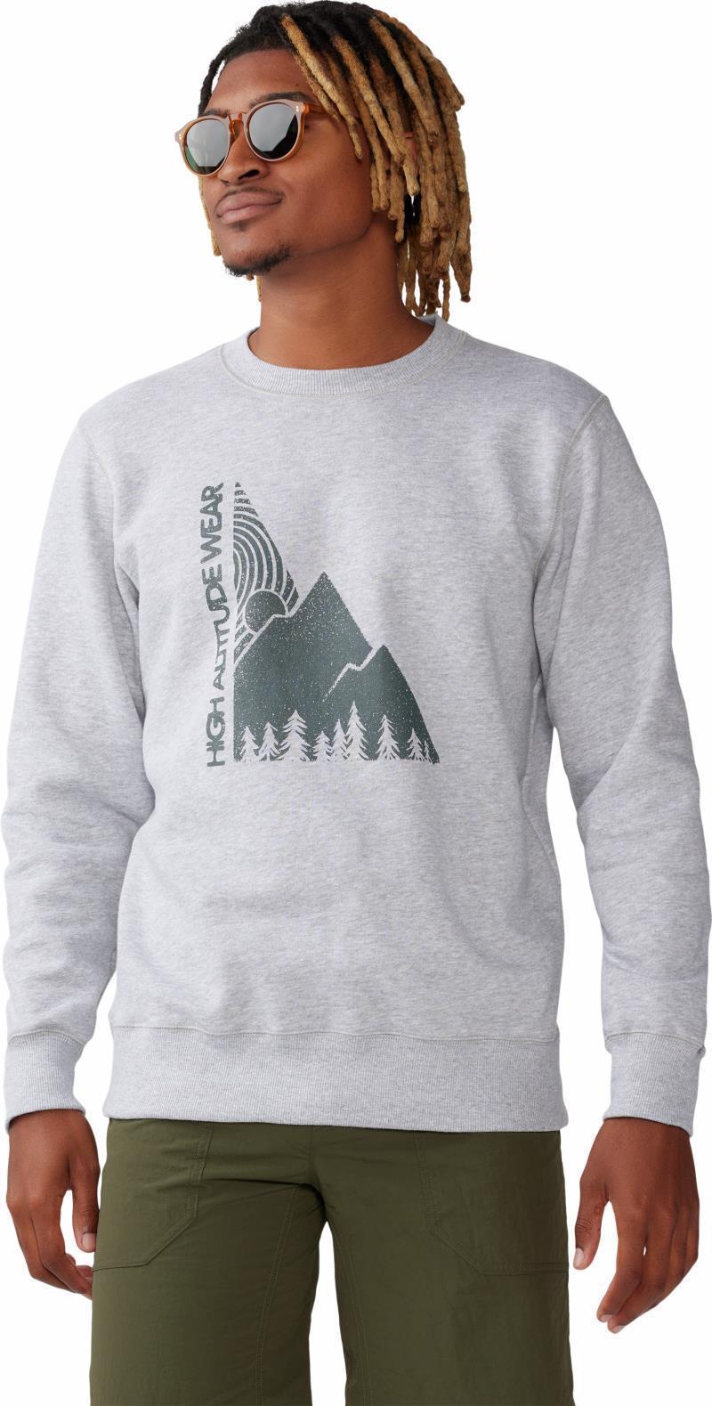 Jagged Peak Pullover Crew - Mens - Hardwear Grey Heather 3