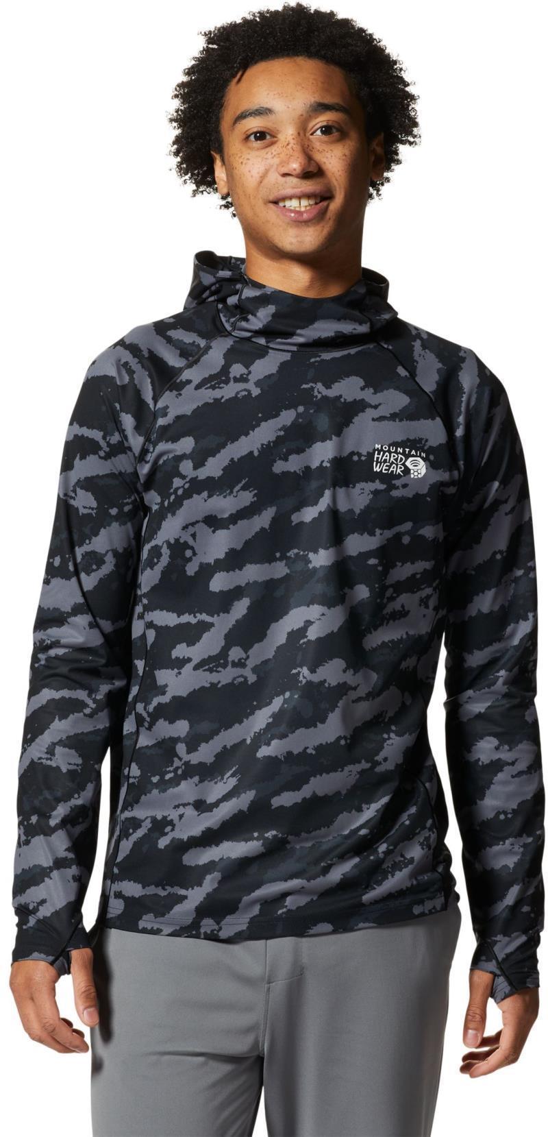 Mountain Stretch Hoody - Mens - Black Paintstrokes Print 1