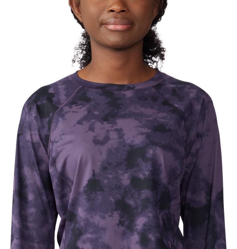 Mountain Stretch LS Crew - Womens - Blurple Ice Dye Print 4