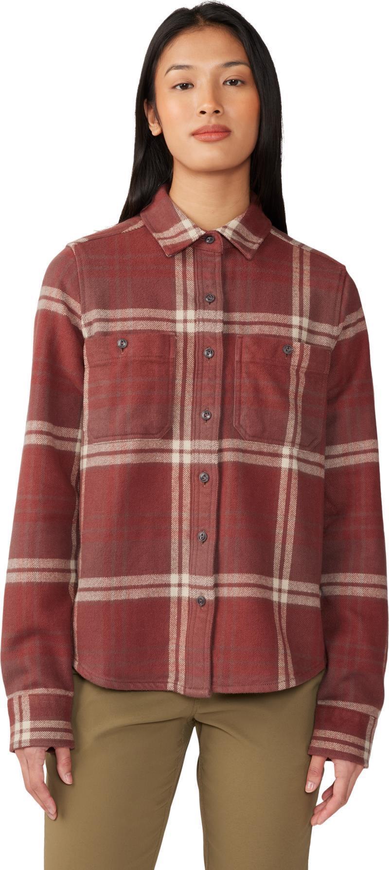 Plusher LS Shirt - Womens - Clay Earth Plaid Print 2