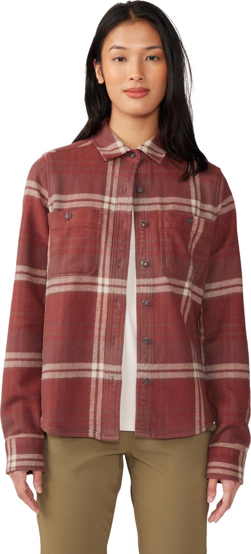 Plusher LS Shirt - Womens - Clay Earth Plaid Print 5