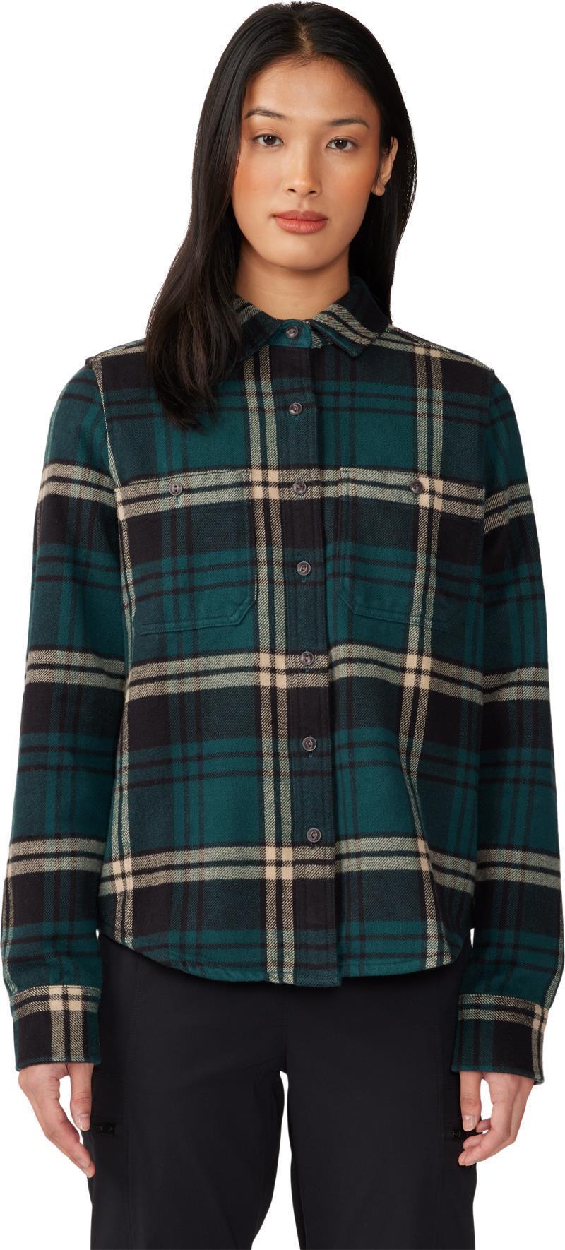 Plusher LS Shirt - Womens - Dark Marsh Plaid Print 1