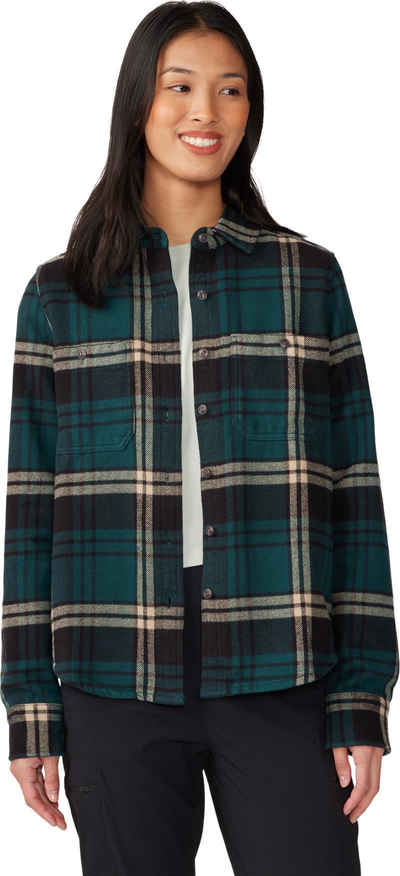 Plusher LS Shirt - Womens - Dark Marsh Plaid Print 5