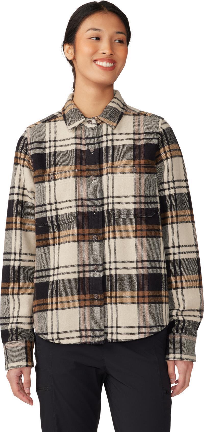 Plusher LS Shirt - Womens - Oyster Shell Plaid Print 1