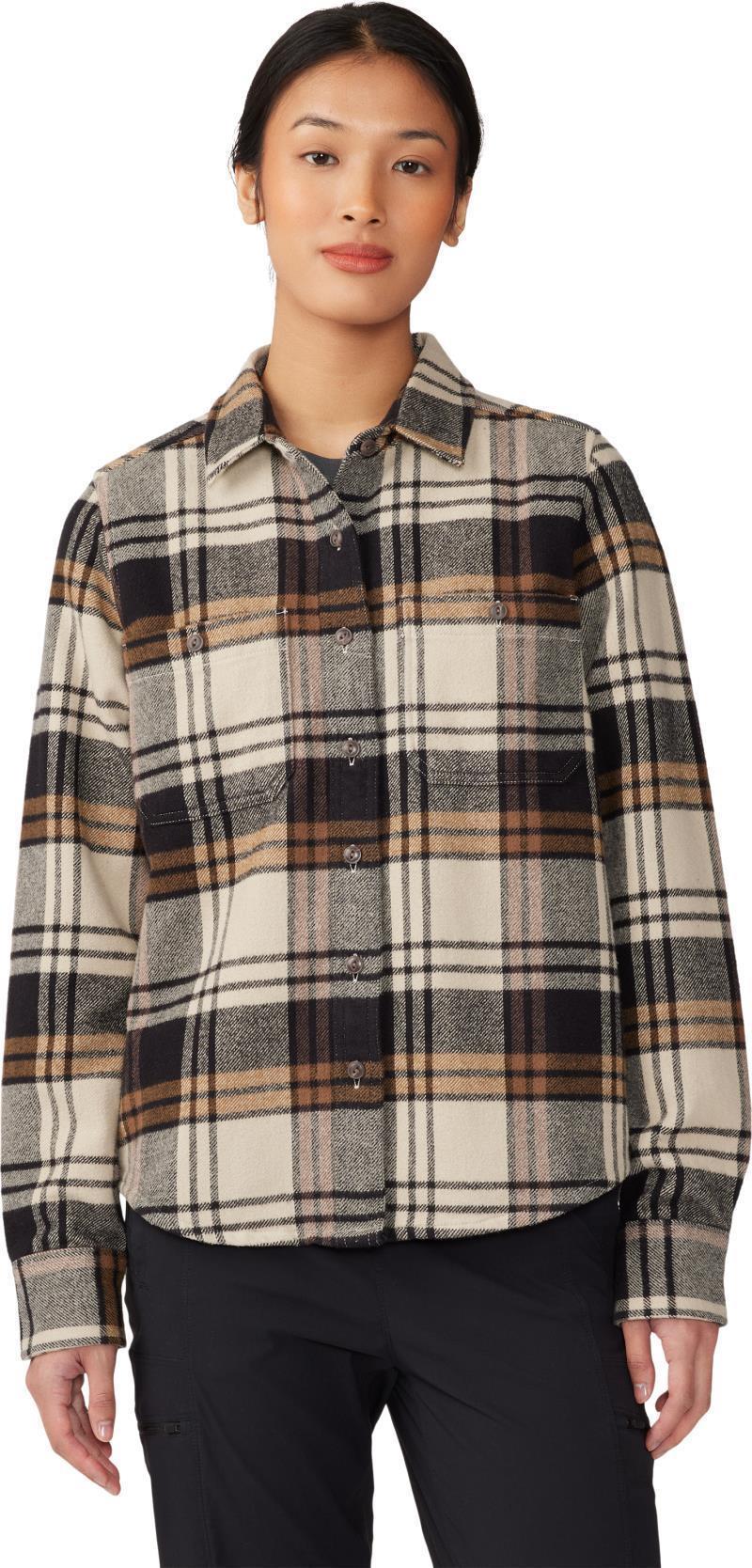 Plusher LS Shirt - Womens - Oyster Shell Plaid Print 2