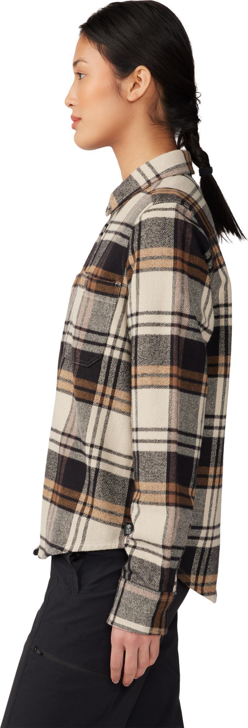 Plusher LS Shirt - Womens - Oyster Shell Plaid Print 3