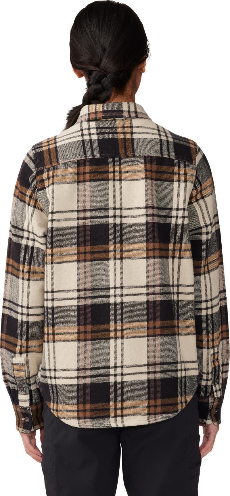 Plusher LS Shirt - Womens - Oyster Shell Plaid Print 4