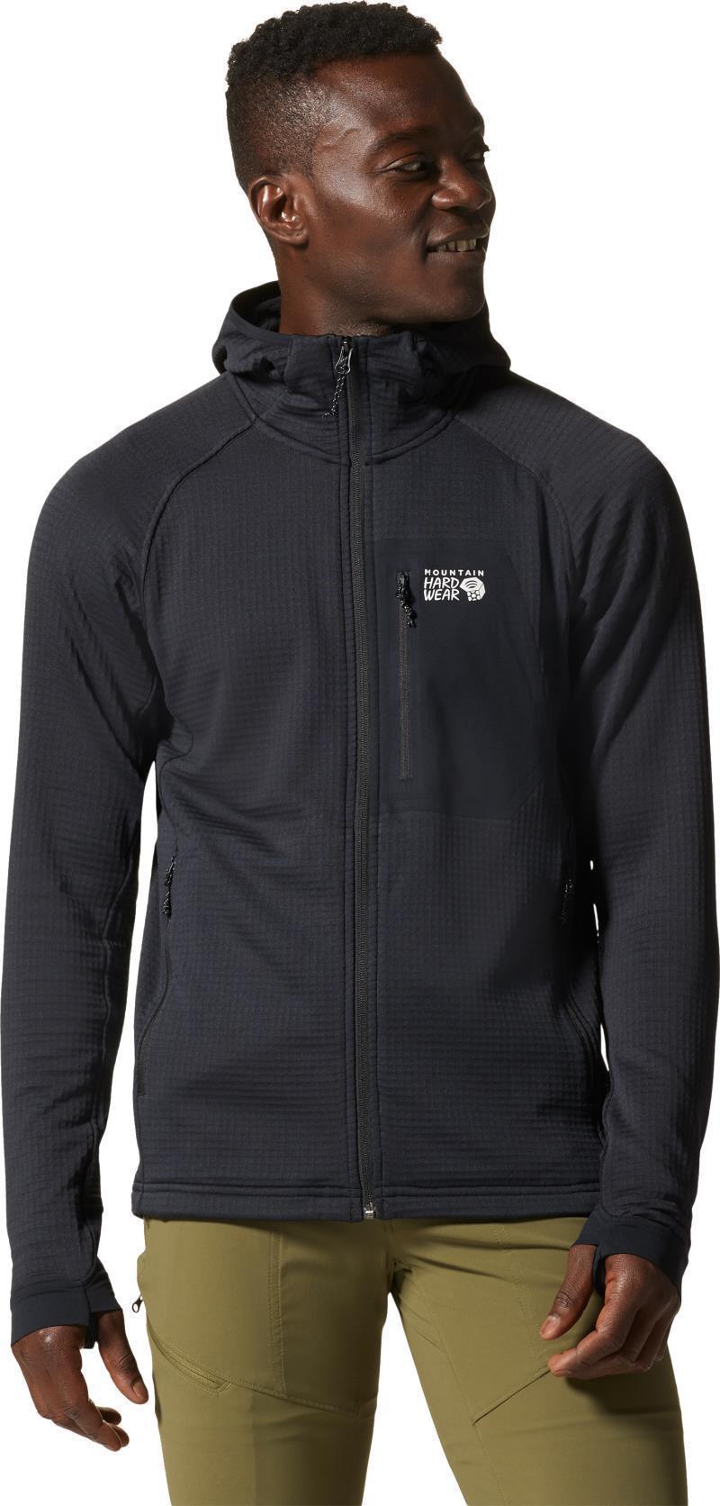Polartec Power Grid Full Zip Hoody - Mens - black 1