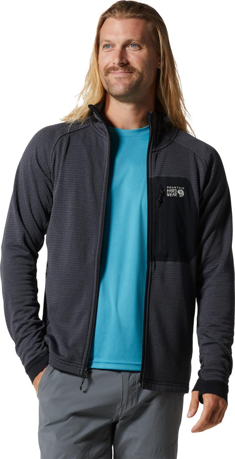 Polartec Power Grid Full Zip Hoody - Mens - blue slate heather 1
