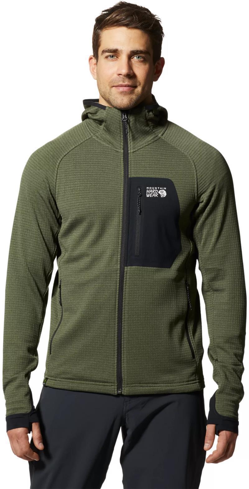 Polartec Power Grid Full Zip Hoody - Mens - surplus green heather 1