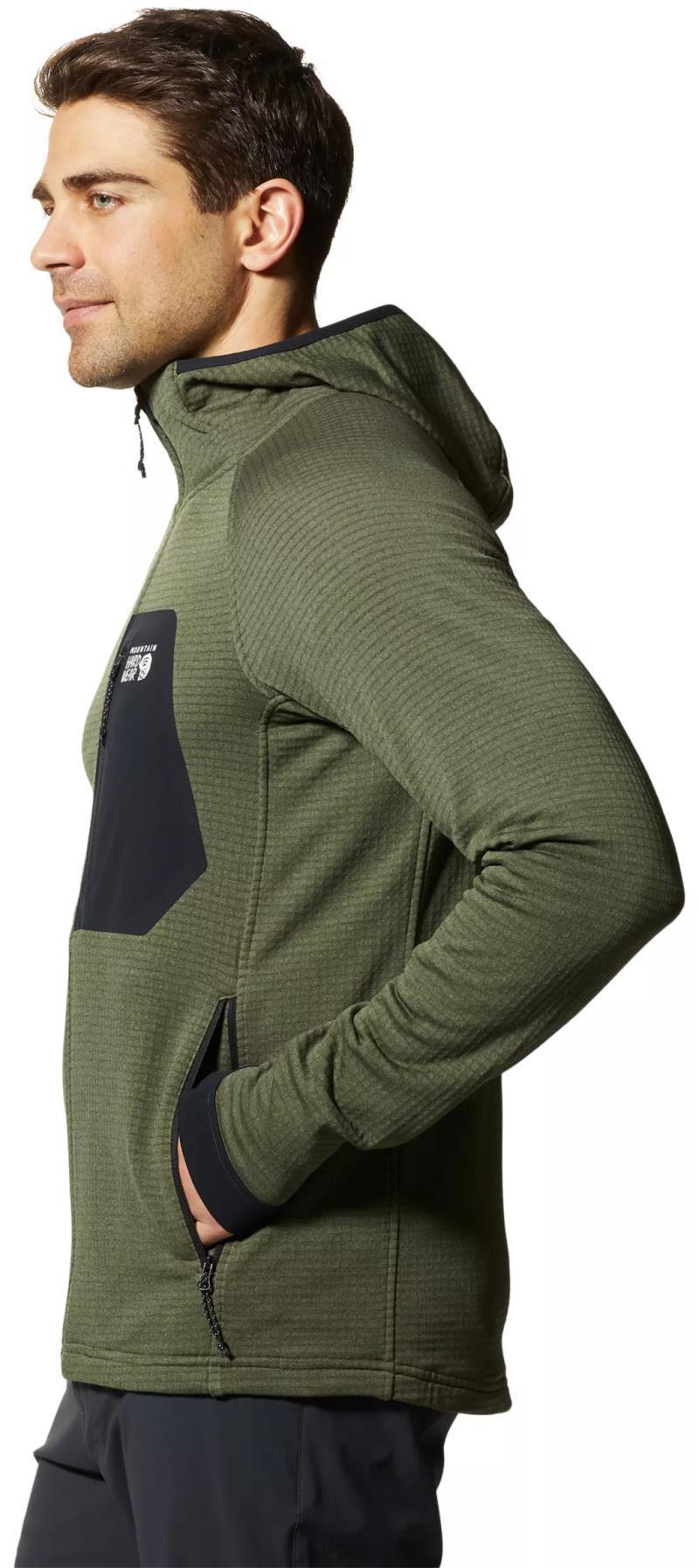 Polartec Power Grid Full Zip Hoody - Mens - surplus green heather 1