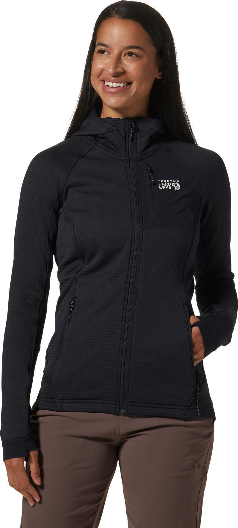 Polartec Power Grid Full Zip Hoody - Womens - Black 1