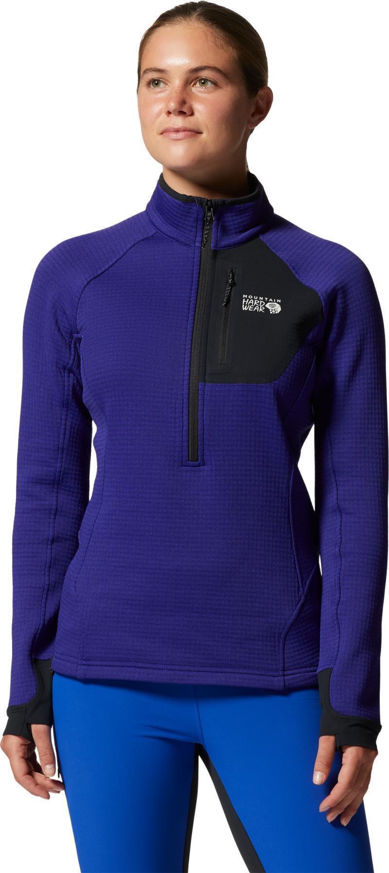 Polartec Power Grid Half Zip Jacket - Womens - Klein Blue Heather 1