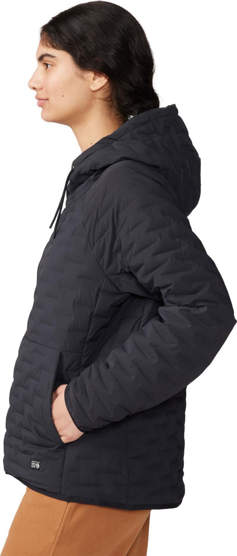 StretchDown Light Pullover Hoody - Womens - Black 3